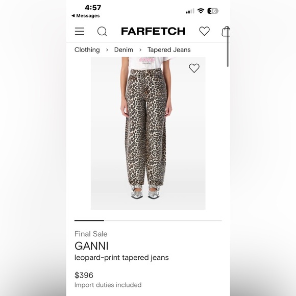 Ganni Leopard Print Pants - Brown and Black - Picture 5 of 5